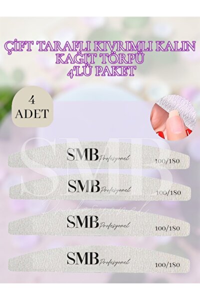 SMB PROFESYONEL KAĞIT TIRNAK TÖRPÜ ÇİFT TARAFLI 100/180 4'LÜ PAKET