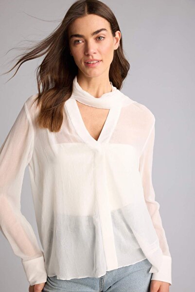 DeFacto Şal Yaka Krinkıl Kumaş Bluz H5628AX26SP