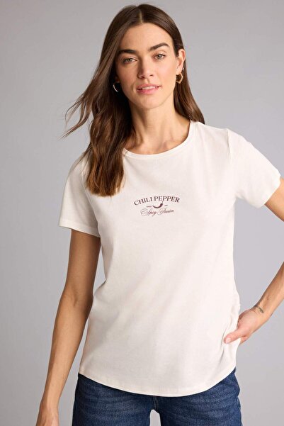 DeFacto Regular Fit Crew Neck Vegetable Print Combed Cotton Short Sleeve T-Sh...