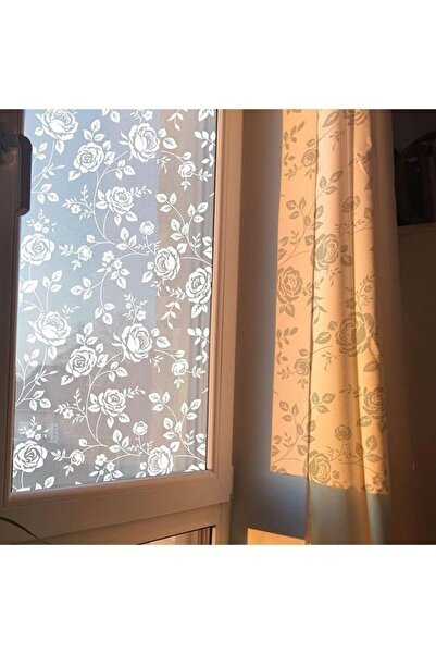 OEM Privacy Funlife window film, 58x200, opaque, textured white, roses