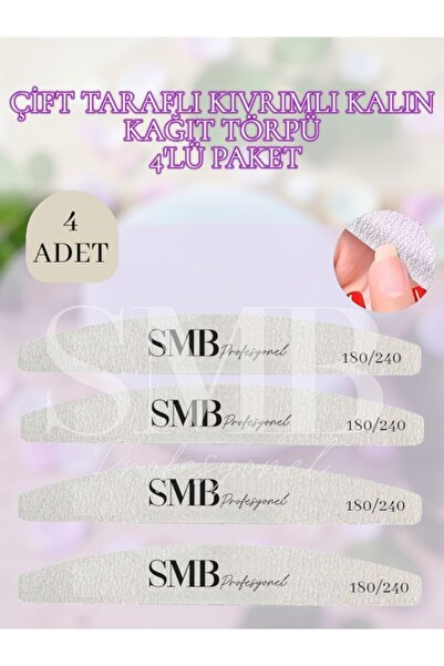 SMB PROFESYONEL KAĞIT TIRNAK TÖRPÜ ÇİFT TARAFLI 180/240 4'LÜ PAKET