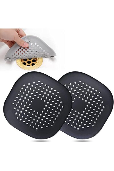 Arabest 2-Pack Square Shower Drain Hair Catcher with Suction Cup, Silicone Ha...