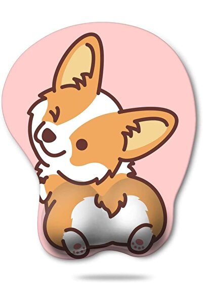 Arabest Ergonomic Mouse Pad with Wrist Support, Corgi Anime Design, Non-Slip ...