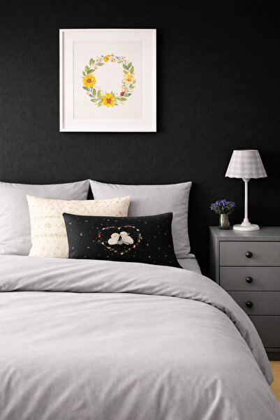 İQON Flat Sheet Duvet Cover Set 100% Cotton Single Size Grey-Grey