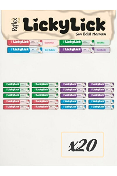 Reflex Plus Lickylick Sıvı Ödül Maması Karışık Paket 15 gr x 20 Adet