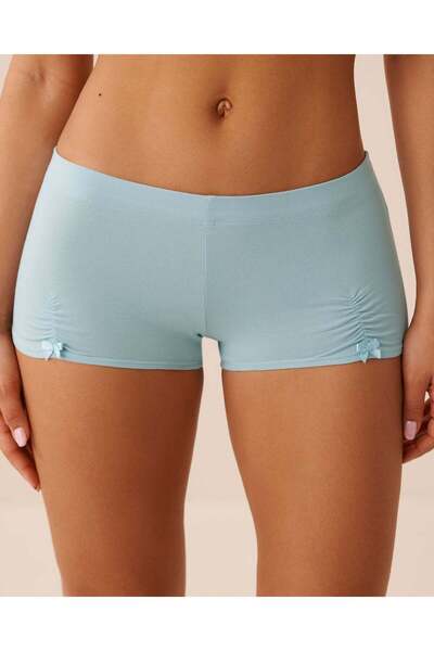 La Vie en Rose Bow & Ruched Cotton Boyshort Panty