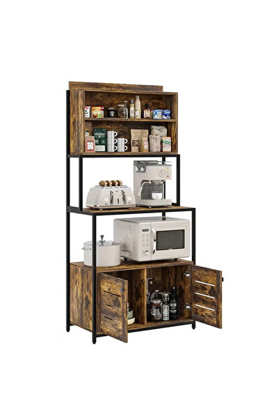 KEKE Multilayer Kitchen Bakers Rack with Cabinet & Microwave Stand Storage Shelf