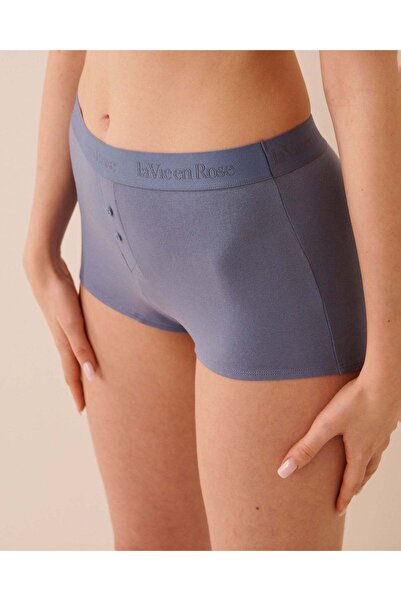 La Vie en Rose Cotton and Logo Elastic Band High Waist Boyshort Panty