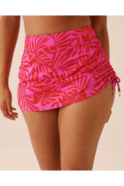 La Vie en Rose TROPICAL FUCHSIA High Waist Skirt Bikini Bottom