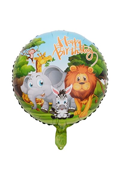 baloanepetrecere.ro Savanna Animals Happy Birthday Foil Balloon 43 cm