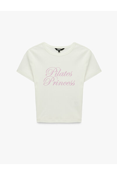 Koton Slim Fit Short Sleeve Crew Neck Cotton Printed Sports T-Shirt