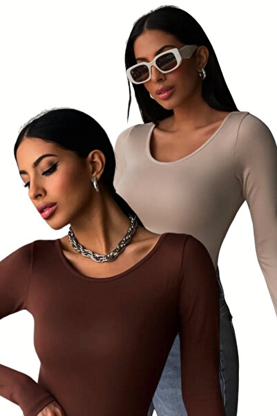 Bipantolon Women's Cream Aci Brown Princess Collar