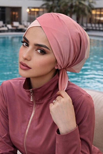 Aişe tesettür Dried Rose Toning Cross Pool - Sea Bone