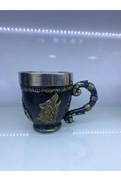 shopwave Wolf Embroidered Steel Mug Code 6922