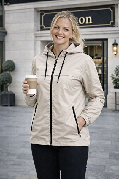 Gül Maison Women's Waterproof Oversized Raincoat with Hood, Stylish Design