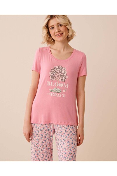 La Vie en Rose Pink Floral Print Soft Jersey T-shirt