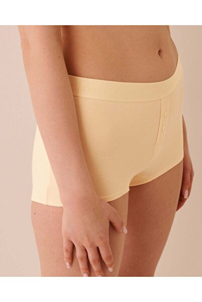 La Vie en Rose Cotton and Logo Elastic Band High Waist Boyshort Panty