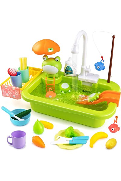 Arabest لعبة حوض للأطفال مع مياه متدفقة، نظام دوران مياه أوتوماتيكي، إكسسوارا...