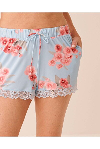 La Vie en Rose شورت بيجامة مزين بالدانتيل بطبعة زهور الربيع