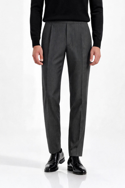 Giotelli Men's Black Viscose Blend 6 Drop Classic Trousers