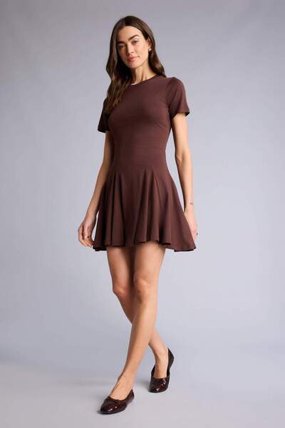 DeFacto A-Line Cotton Short Sleeve Mini Dress H7020Ax26Sp