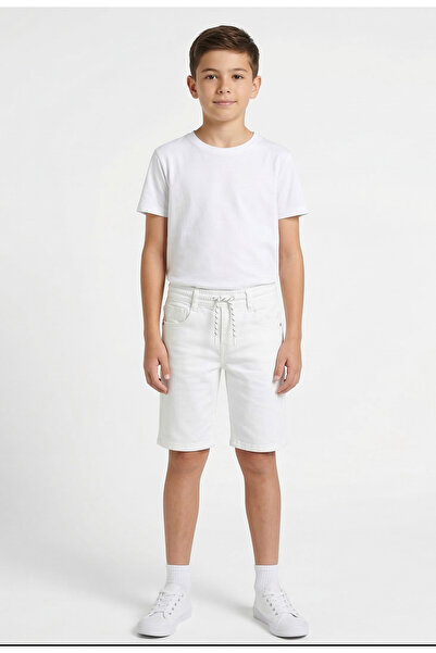ruff Boys White Denim Shorts with Drawstring – Comfortable Summer Wear