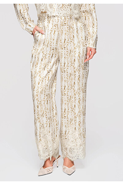 OMBRE Women's High Waist Wide Leg Pants OW-PA-E0006 Beige