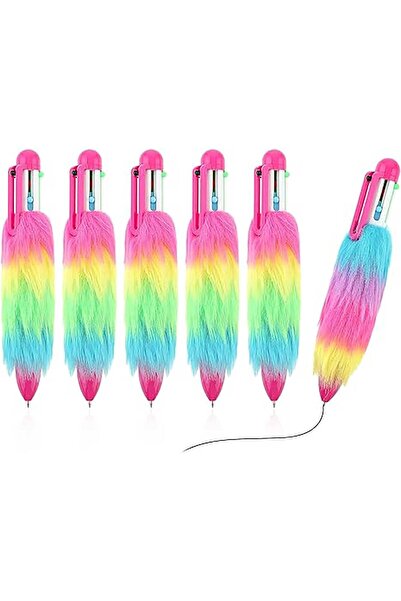 Arabest أقلام حبر جاف قابلة للسحب متعددة الألوان 6 في 1، مجموعة أقلام قوس قزح...