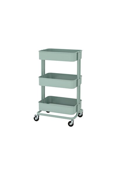 IKEA servis arabası , açık turkuaz, 35x45x77 cm, kapaksız
