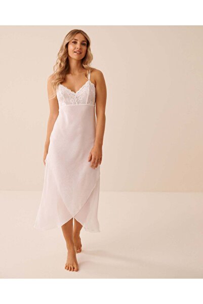 La Vie en Rose Chiffon and Lace Long Nightie