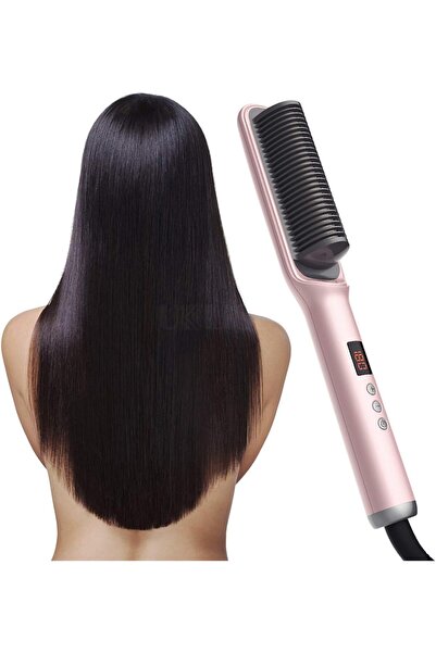 Arabest 2-in-1 Hair Straightener Brush with LCD Display, Negative Ion Technol...