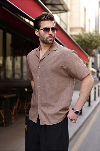 Madmext Brown 100% Cotton Relaxed Fit Men's Shirt E6773