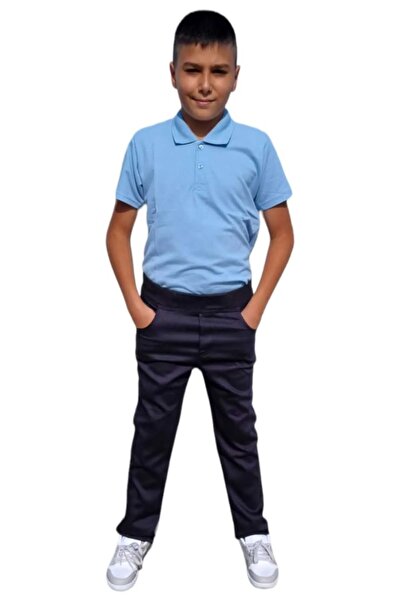 Tezzgelsin Σχολικό παντελόνι από καμβά για αγόρια Lycra ελαστικό στη μέση