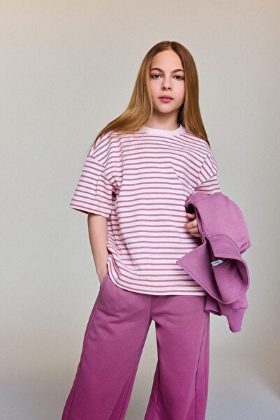 DeFacto Oversized Striped T-Shirt for Girls G2464A826Sm