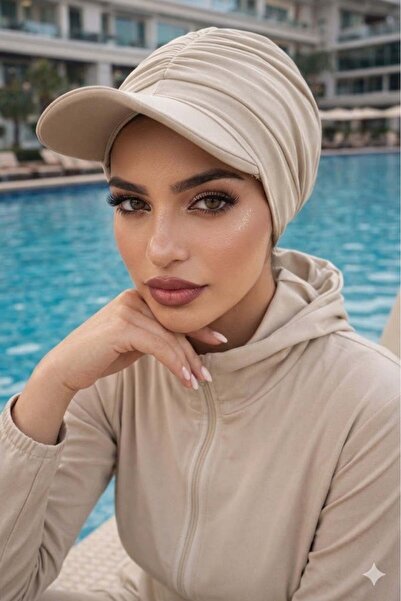 Aişe tesettür Stone Ready Pool - Can Be Used on Top of a Beach Hat/Swimsuit
