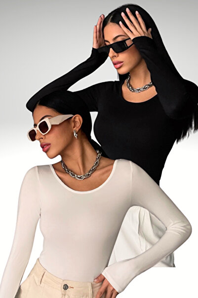 Bipantolon Women's Black and White Princess Collar