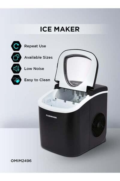 Olsenmark صانع الثلج مع مخرج تصريف، مزود بمروحة عالية السرعة، ينتج ثلجًا على ...