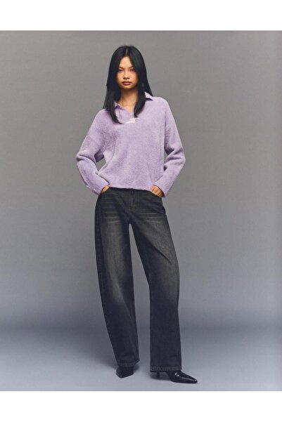 Butik Allbucks Bersh Ka Polo Collar Fuzzy Sweater Abbrs3812