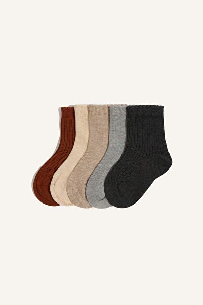 DeFacto 5er-Pack lange Baumwollsocken für Babys, Mädchen, H6685A5NS