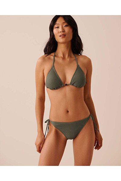La Vie en Rose EARTHY GREEN Crochet Triangle Bikini Top