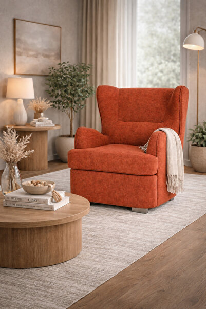 N.zone كرسي استرخاء فاخر مودرن بجوانب عالية، قماش ناعم وجلسة عميقة مريحة – مق...