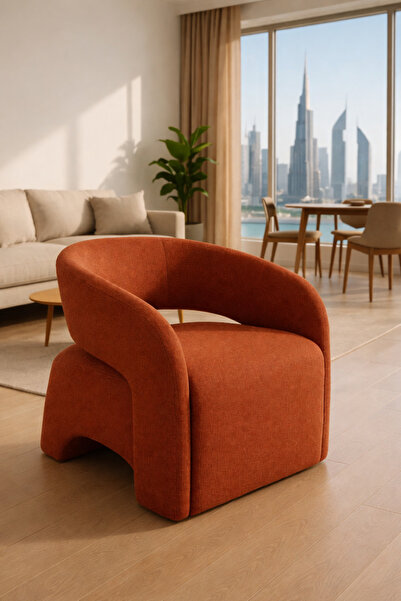 Crestj Modern Luxury Curved Design Chair, Comfortable Seat and Soft Fabric – ...