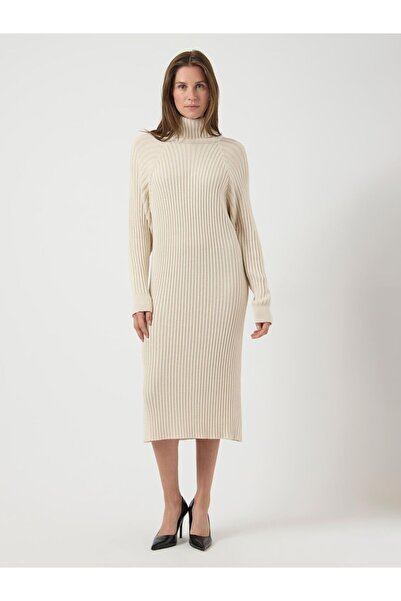 YAS Damen-Strickkleid 26028660 Beige