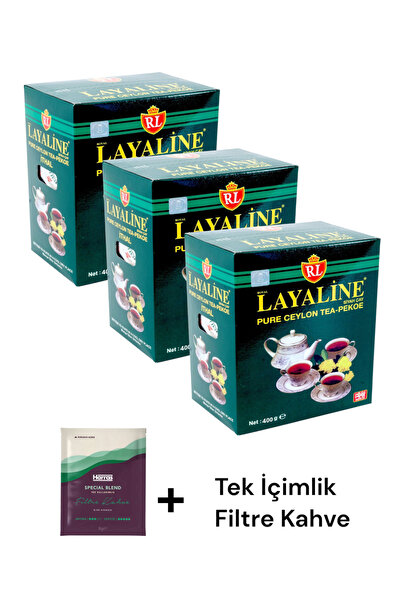 KMS HOME Layaline Black Tea Pure Ceylon Tea 400 Gr X 3 Pieces Ceylon Tea