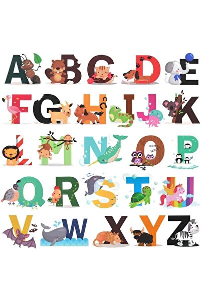 Al Raied آر إس ®   ملصقات جدارية على شكل حروف الأبجدية من NNCV، ملصقات تعليمي...
