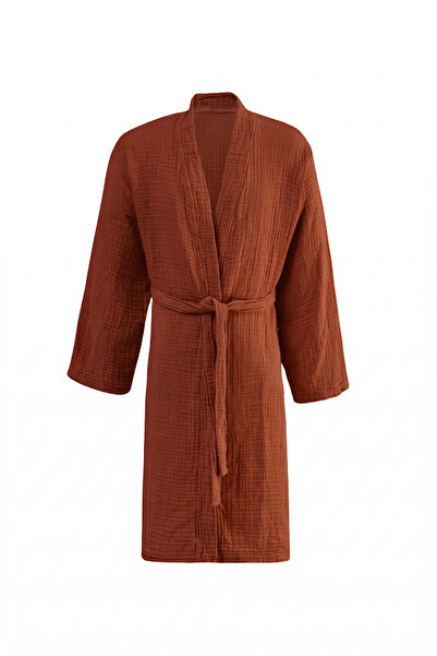 nelcollection رداء حمام من الموسلين 4 طبقات، كيمونو للجنسين، 100% قطن