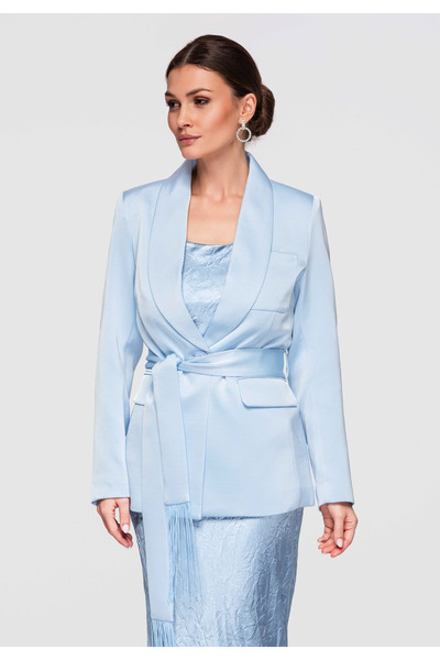 OMBRE Dámské Elegantní Sako Blejzr Business OW-BLZB-0115 Světle modrá