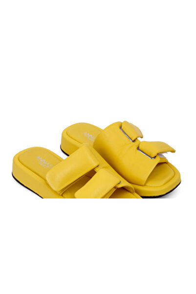 ANNASIA SHOES Papuci SALMA - Piele galbenă