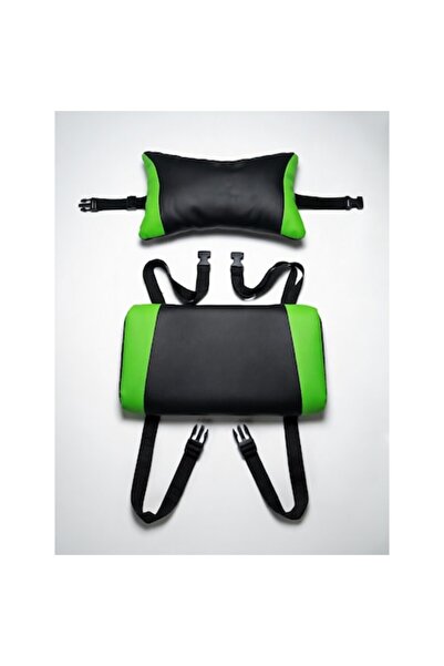 zendeco Set de 2 perne pentru scaun de gaming, Negru/Verde