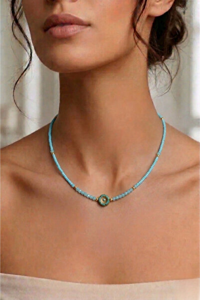 PETEK AKSESUAR Beaded Flower Murano Necklace